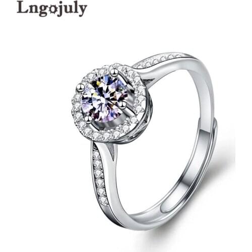 Fine Jewelry 925 Sterling Silver 1 Carat Classic Style Diamond Jewelry Moissanite Ring Wedding Party Anniversary Ring For Women