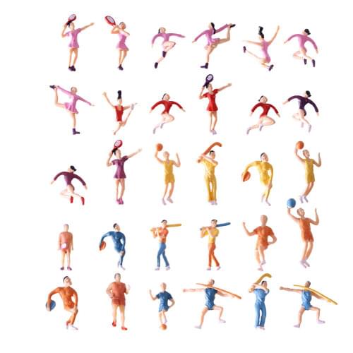 1:50 Scale Miniature Figures Sports Painted People Outdoor Building Layout 10PCS