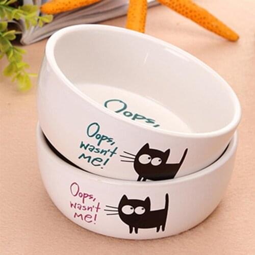 2PCS Pet Bowl Slip-proof Cartoon Cat Pet Food Bowl Pet Feeding Bowl for Cat Dog