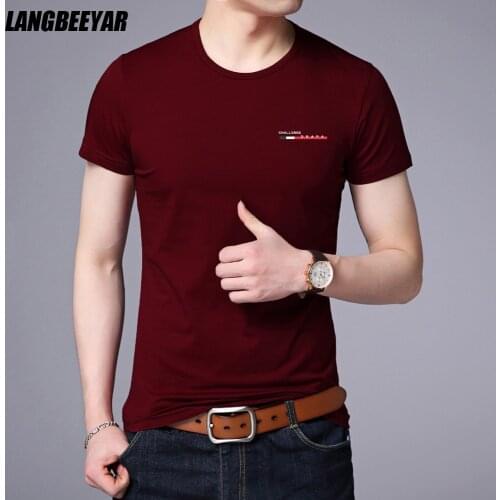 2021 New Summer Brand Tops Round Neck t Shirt For Men 95% Cotton 5% Spandex Plain Bulk Short Sleeve Casual Fashion Mens Clothes