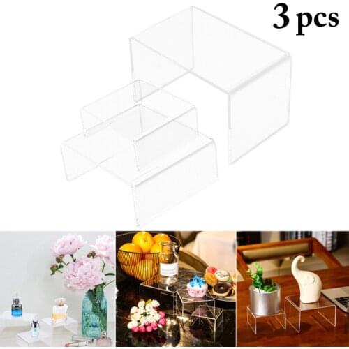 3PCS Acrylic Riser Set Clear Display Risers Jewelry Display Risers Shelf Showcase Jewelry Display Stand Accessories for Women