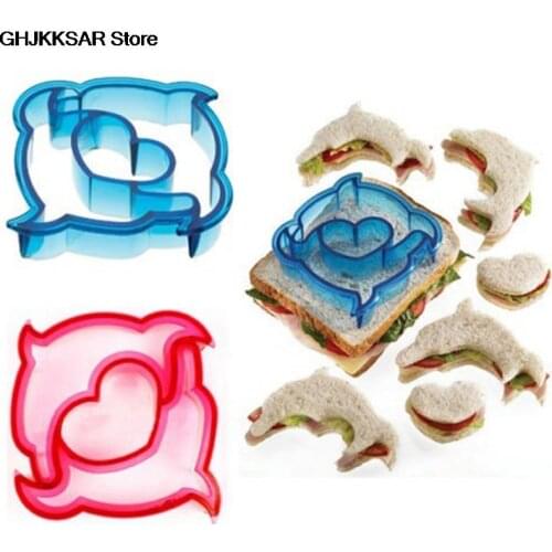 9 Shaps Sandwich Cutter Cake Toast Mold Animal Shapes Dinosaur Dog Butterfly Shape for Kids Bento Lunch Cookie Bread Presses Set