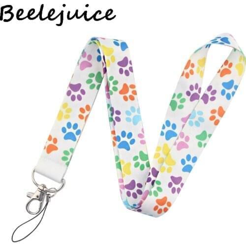 Dog paw Neck keychain necklace webbings ribbons Anime Cartoon Neck Strap Lanyard ID badge holder Keychain Lanyards