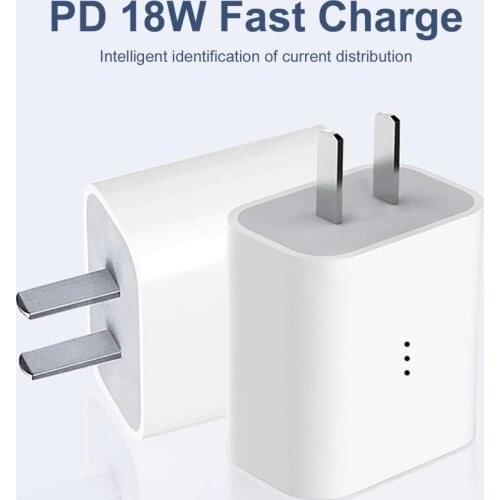 18W PD Fast Charging USB Type-c Dual Ports Short Circuit Protection Mobile Phone Quick Charger Adapter US Plug For iPhone12