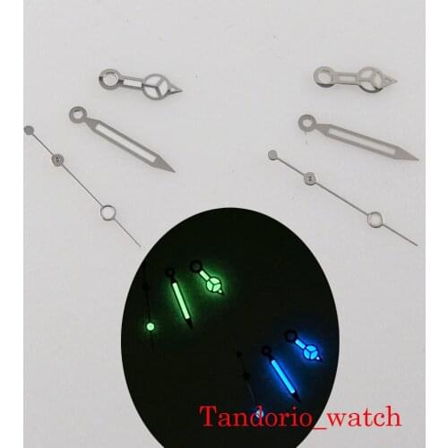 For NH35 NH35A NH36 NH36A Automatic Movement Watch Hands Set Needles Green Blue Luminous Wristwatch Accessories