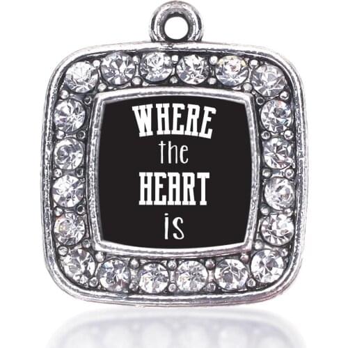 WHERE THE HEART IS SQUARE CHARM FOR JEWELRY