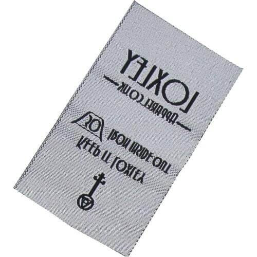 Customized Loop Fold Cotton Garment Tags Custom Woven Labels For Clothing Fabric Sewing Name Main Label Embroidery Tag Handwork