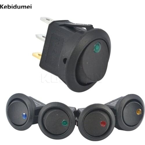 Kebidumei SPST LED illuminated Switch 3 Pins Car Dashboard Dash Boat Toggle ON-OFF Rocker DC 12V Electronic Accessories for Auto