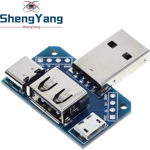 USB Head Switchboard Male USB Connector to Type-c Micro Female USB 2.54-4P transfer test board USB adapter plate XY-USB4