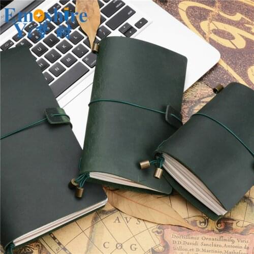 Leather Brand Memo Pad Leather Notebook Retro Fashion Notebook Manual Loose-leaf Rope Hand Note Book Customized LOGO N158