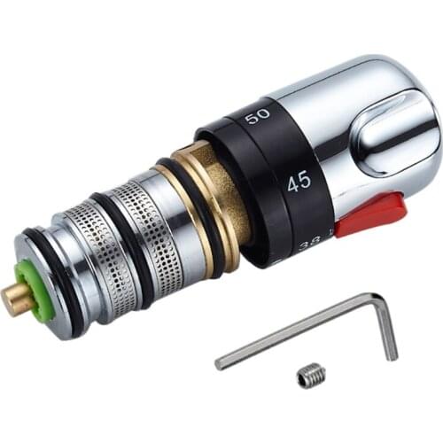 28EB Brass Thermostatic Val-ve Spool Copper Faucet Cartridge Bath Mixer Tap Shower Mixing Valve Adjust The Mixing Water Temp