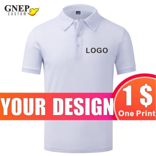 Mens Polo Liner Custom Shirt Fashion Solid Color Lapel Top Casual Short-Sleeved Sweatshirt Can Be Embroidered Pattern GNEP2020