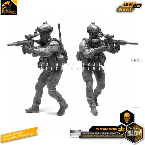 Yufan Model 1/35 Figure Model Kits Modern American Commando Resin Soldier Model Unmounted Accessories Nai-04