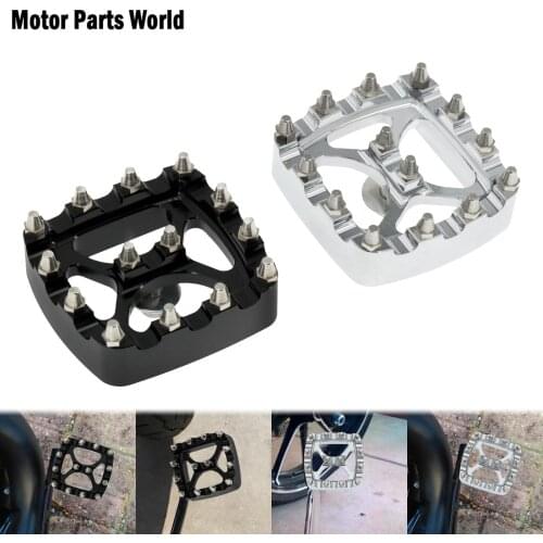 Motorcycle CNC Brake Pedal Pad Cover Black/Chrome Footrest Pedal Pad For Harley Sportster XL 883 Dyna FXDF FXDL Softail FXSTS