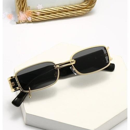 New brand sunglasses men trendy personality fashion women wear earrings small square sunglasses women