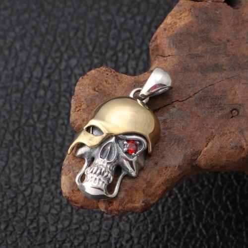 Wholesale S925 Sterling Silver Personality Creative One-eyed Skull Mask Pendant Retro Thai Silver Fashion Men And Women Pendant