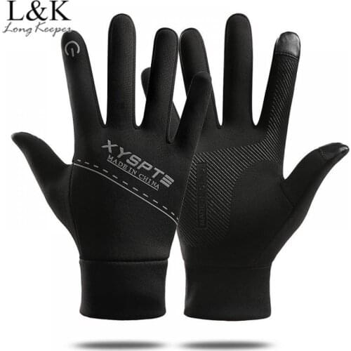 LongKeeper Unisex Touchscreen Full Finger Gloves Winter Thicken Warm Mittens Non-slip Men Outdoor Sports Cycling Glove Luvas