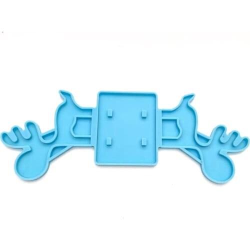 Christmas Elk Mobile Phone Holder Epoxy Resin Mold Cellphone Display Bracket Rack Silicone Mould DIY Crafts Jewelry Mold