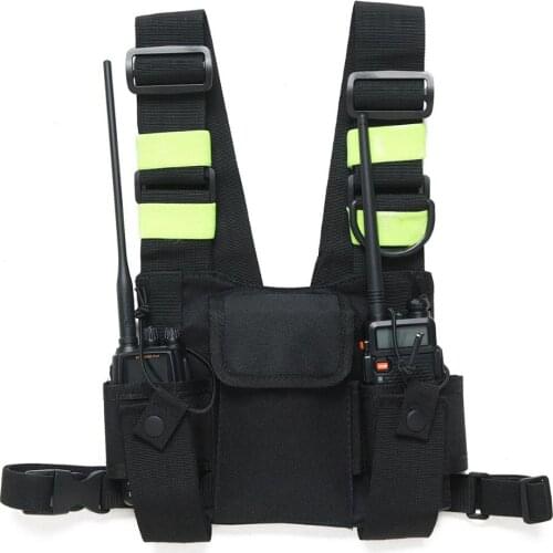 Reflective Carry Case for Walkie Talkie Nylon Harness Two Way Radio Pouch Chest Bag Pack forBaofeng forMotorola