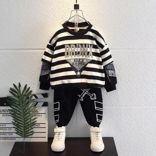 Spring Autumn Boys Sweatshirts Clothes Kids Clothes Baby Clothing Fashion Striped Patchwork Children Outfits 2T To 10 Yrs