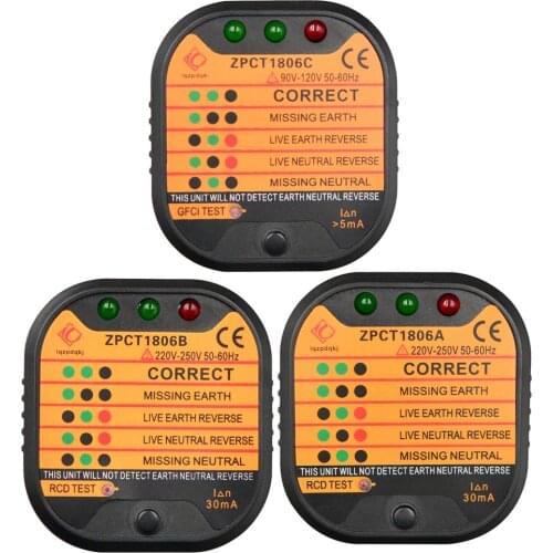 Power Outlet Safety Leakage Voltage Detector RCD Electricity Diagnostic Tester Circuit Breaker Finders Instruments