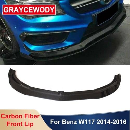 W117 R Style Real Carbon Fiber Car Front Lip Protector Bumper Spoiler For BENZ W117 CLA Class CLA260 CLA45 2014-2016 Styling