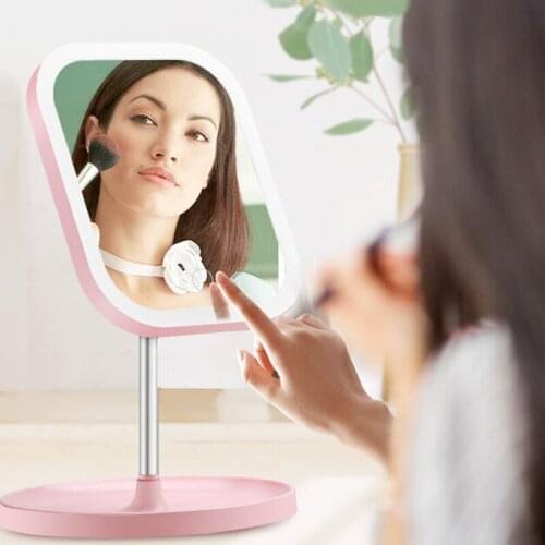 LED Makeup Mirror With 3 Modes Natural White LED Daylight Storage Base Control Professional Rechargeable Beauty Makeup Mirrors