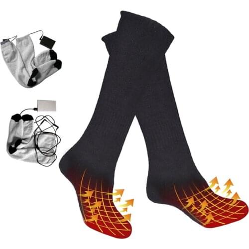 Winter USB Electric Heated Socks Cycling socks Sport Ski Socks Breathable Comfortable Heating Cotton Socks For cycling camping