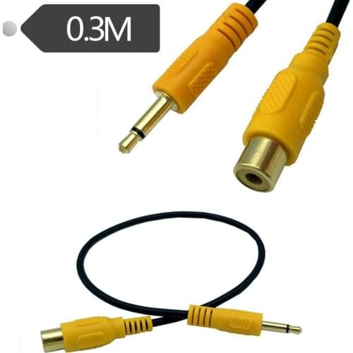 2PCS Gold-plated RCA Lotus Line AV Video TV Line RCA F/DC3.5 Mono M Cable Mono 0.3m