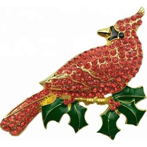 20pcs Gold Tone Red Animal Bird Jewelry Decoration Pin Brooch