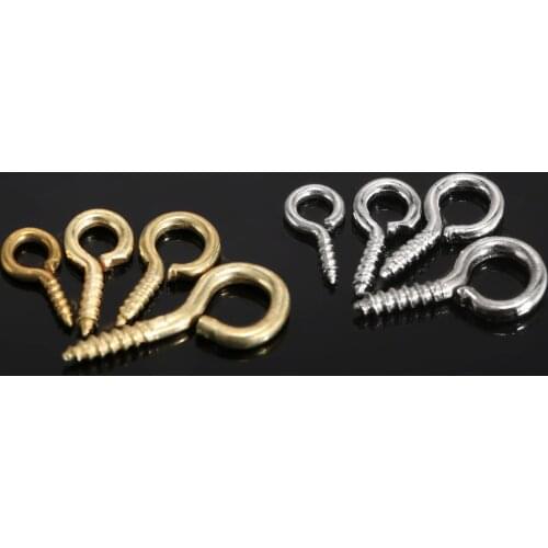 200pcs Mini Eye Pins Eyelets Small Nails 0# 03# 04# 05# Gold/Silver Jewelry Findings Threaded Hardware