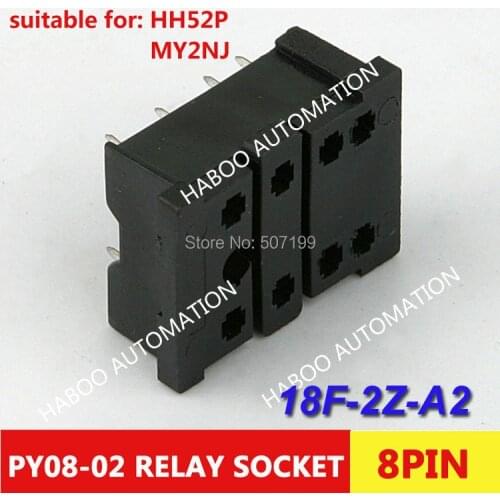 30pcs/lot PY08-02 electric switch socket 8 pins pcb small relay socket base ,250VAC 7A ,2NO+2NC ROHS,high quality