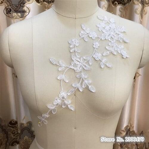 5pairs New Fashion Car Bone Embroidered To Flowers Wedding Dress Adornment DIY Clothes RS1254