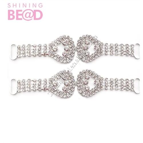 Free shipping, rhinestone bokini connector crystal silver chain buckle for swimwear
