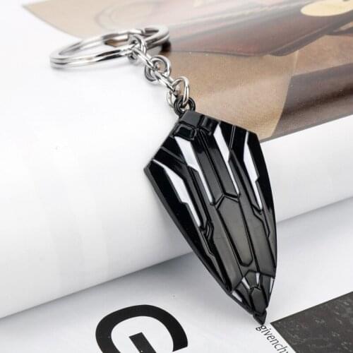 Black Shield Keychain Weapons Necklaces Pendants Keychain For Women Men Jewelry Gift