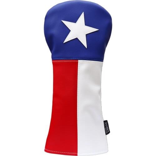 Texas Golf Club Head Cover - Premium, Hand-Made Leather Lone Star Design Headcovers - TX Pride Styled