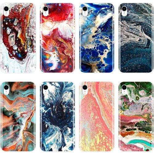 Phone Case For Apple iPhone 6 S 6S 7 8 X XR XS Max Marble Blue Stone Texture Soft Silicone Back Cover For iPhone 6 S 6S 7 8 Plus