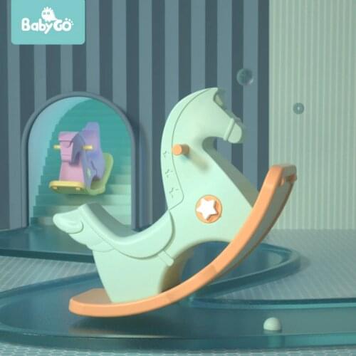 BabyGo Childrens Rocking Horse Toy Educational Music Bouncers For Baby Gift Outdoor Indoor Playroom Kids Rocking Chair
