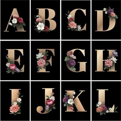 DIY Diamond Painting Kits Text Mosaic Letter Full Round With AB Drill 5D Flower Word Home Decor Craft Kit Art Diamond Art Gift