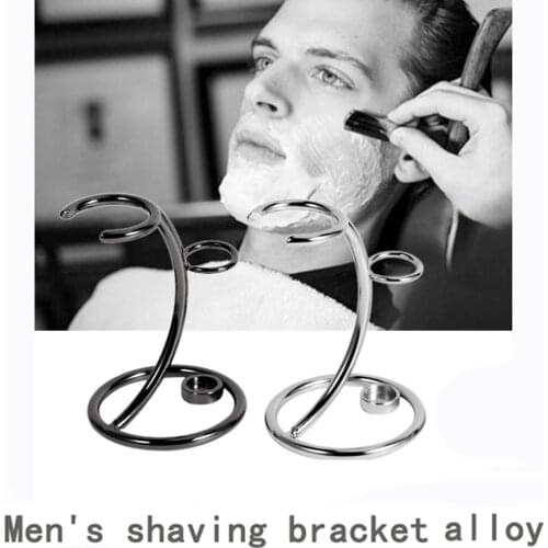 Men Shaving Brush Stand Safety Holder Bristles Down Shaver Razor Bracket Rack Air Dry Protecting Kit Alloy Bathroom Gift Set