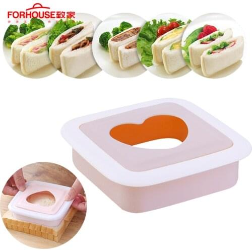 Heart Shape Sandwich Mold Bread Biscuits Embossed Device Cake Mold Maker DIY Mold Cutter
