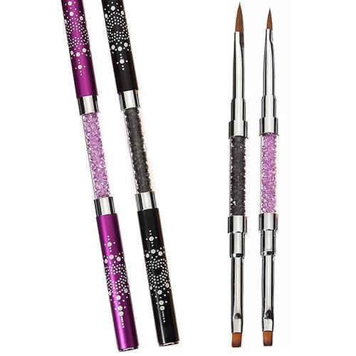 Hot 1Pc Nail Art UV Gel Rhinestone Handle Double-headed Acrylic DIY Brush Pen Beauty & Health