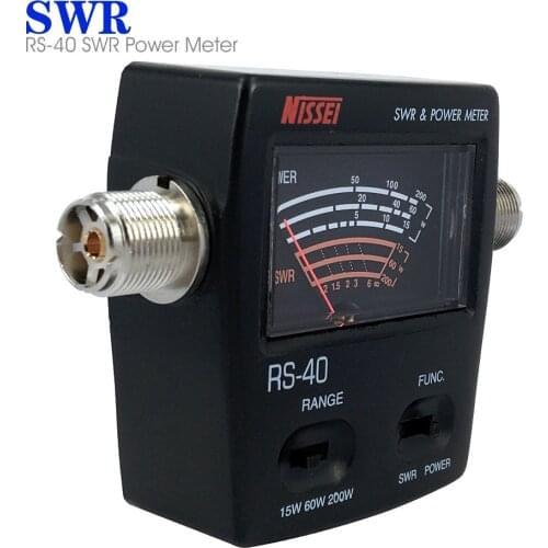 SWR Power Meter RS-40 VHF UHF 144/430 MHz 15W 60W 200W Band Radio Standing Wave Meters Test Walkie Talkie Antenna Car Radio