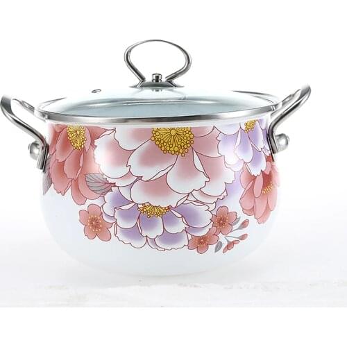 3500ML Casserole Thick Enamel Soup pot Stainless steel Enamel Cooker Induction cooker Universal pot
