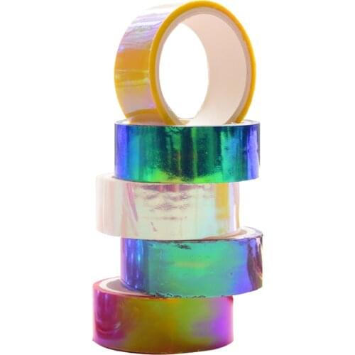 Creative Rainbow Film Brilliant Color Masking Tape Translucent Colorful Adhesive Tape DIY Decorative Tapes For Scrapbooking
