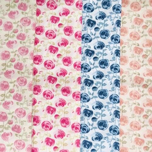 Round rose 80S Like Liberty Cotton Poplin Fabric For Kids Baby Sewing Cloth Dresses Skirt DIY Handmade Patchwork Meter 2021