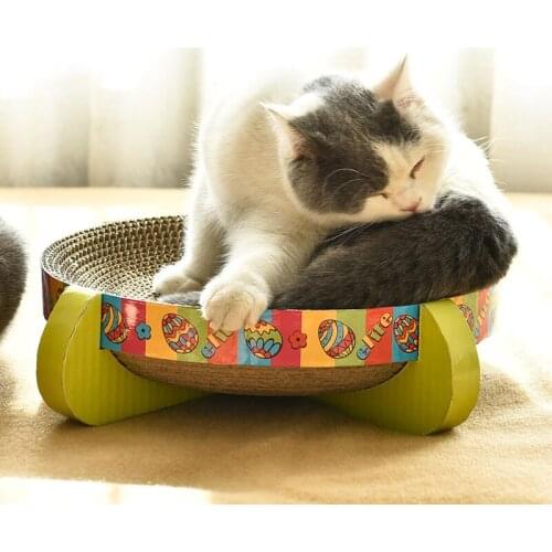 JCPAL Round Type Corrugated Paper Scratch Board Looked Like Cat Nest Grind The Claw Cat Training Corrugated Paper Craft Cat Toy