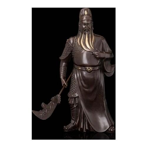 Copper decoration Fine Buddha Brass bronce guanyu 11.4"warrior of bronce superannuation use pension guangong feng shui