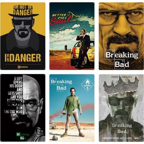 Breaking Bad Metal Poster Tv Drama Program Tin Sign Plaque Vintage Wall Plate Tv Series Metal Sign Wall Decor Retro Home Decor