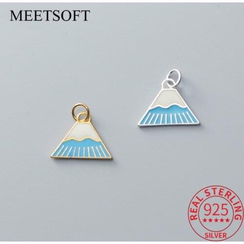 MEETSOFT Cute 925 Sterling Silver Colorful Hillside Charms of DIY Handmade Jewelry Necklace Deocration Accessory Girl Gift